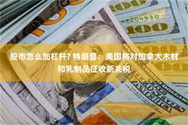股市怎么加杠杆? 特朗普：美国将对加拿大木材和乳制品征收新关税