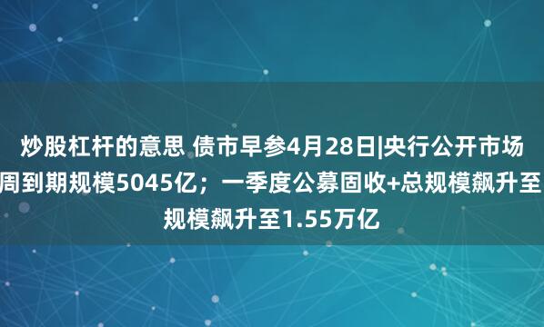 炒股杠杆的意思 债市早参4月28日|央行公开市场逆回购本周到期规模5045亿；一季度公募固收+总规模飙升至1.55万亿