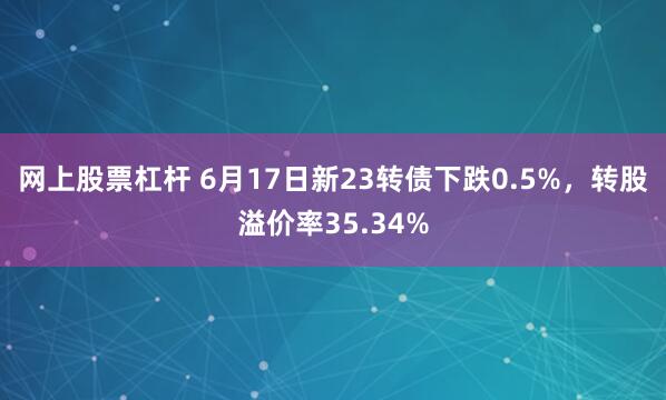 网上股票杠杆 6月17日新23转债下跌0.5%，转股溢价率35.34%